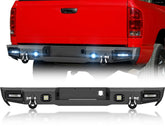 【YZONA】Steel Rear Bumper Compatible with Ram 1500 2500 3500 2002-2009, LED & License Plate Lights, License Frame Holes, Paintable Armor, Durable Offroad D-Rings