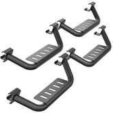 4 Pack Black Powder Coated Heavy-Duty Steel Frame Drop Side Running Boards with Step Plates, Removable Easy-Install Bars Compatible with 2021-2026 Ford Bronco 4-Door Models with Rock Rails