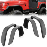 【YZONA】Front & Rear Fender Flares Mud Guard Combo Compatible with 1987-1996 Jeep Wrangler YJ, Off-Road Heavy Duty Steel Wheel Fenders Kit