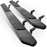 Yzona 6-in Heavy-Duty Rugged Aluminum Alloy Bolt-On Running Boards - Anti-Slip Diamond Plate Side Step Rails, Vehicle Accessory for 2007-2021 Toyota Tundra CrewMax CrewCab, 85.83x9.84x6.3in Entry Exit Aid