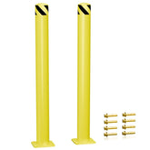 【Yzona】Safety Bollard 42 Inch Bollard Post, 5.5 Inch Diameter Steel Pipe Parking Bollards, Yellow Steel Bollard, Steel Safety Bollard with 8 Anchor Bolts for Parking Lot Pedestrian Protection