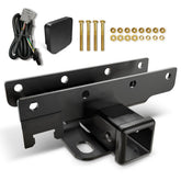 【YZONA】2 Inch Heavy-Duty Alloy Steel Tow Hitch Trailer Kit for 2007-2018 Jeep Wrangler JK JKU (2/4 Doors Unlimited) Rear Bumper, Bolt-On in Minutes, 3500 lbs Capacity, Corrosion-Resist Powder Coated Cover, 4-Pin Wiring Harness, Heavy-Duty Towing