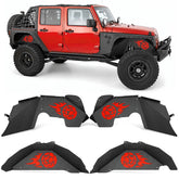 【YZONA】Durable Carbon Look Automotive Inner Fender Liner Protectors - 29x17x7.87" Bolt-On Kit, Mud Flaps, Debris Shield, Corrosion Steel Car Exterior Accessories for 2007-2018 Jeep Wrangler JK & JKU Unlimited (2/4 Doors)