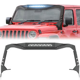 【YZONA】Windshield Frame Compatible for 2018-2026 Wrangler JL & Gladiator JT, Not for JL 4xe & JT Mojave. Built-in LED Bar & Sun Visor, Heavy-Duty Front Windscreen Rack Protector. No Drilling Install