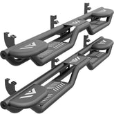 Running Boards for 2019-2026 Ford Ranger SuperCrew Side Steps SuperCrew Cab, 3-Step Raised, bolt-on, E-Coat, Heavy-Duty Steel, black powder coated; fits 2019-2026 Ford Ranger SuperCrew