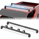 Adjustable Heavy-Duty Rooftop Cross Bars - 2 Pcs, 300lb Load Capacity, Easy Installation, Luggage Support, 4 Lights, Compatible with 2024-2025 Tesla Cybertruck