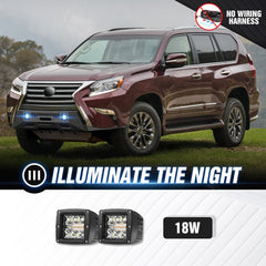YZONA Steel Front Bumpers Compatible with 2014-2023 Lexus GX460, Winch Plate, 2 x LED Lights, License Plate Bracket, Black