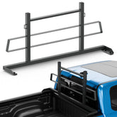 Adjustable Pickup Truck Headache Rack with Side Extension Racks, 64-78 in Width, High-Strength Carbon Steel, Drill-On Installation, Built-In Tie-Down Hooks, Full Size Pickup Truck Accessories for Load Securing