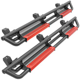 DIY Paintable Running Boards Side Steps Compatible with 2018-2025 Jeep Wrangler JL JLU Unlimited 4 Doors, Heavy-Duty Steel Nerf Bars Bolt-on Step Plates Rock Sliders Rail Black