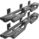 【Yzona】Three Raised Steps SuperCab Running Boards Compatible with 1999-2016 Ford F250 F350 Super/Extended Cab (2 Full Front & 2 Narrower Rear Doors) Side Steps, Nerf Bar Rock Slider Side Rails