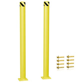 【Yzona】Safety Bollard 48 Inch Bollard Post, 5.5 Inch Diameter Steel Pipe Parking Bollards, Yellow Steel Bollard, Steel Safety Bollard with 8 Anchor Bolts for Pedestrian Protection Parking Lot