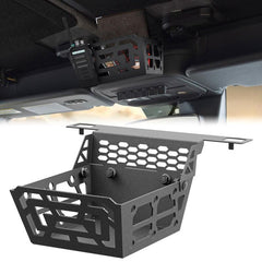 YZONA 2mm High-Strength Abrasion-Resistant UV-Resistant Powder Coated Manganese Metal Overhead Storage Basket, Clamp-On Setup Car Interior Tray for 2021-2026 Ford Bronco Hard Top (Excludes Soft Top), 50 lbs Capacity Camping Gear Organizer