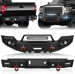 Heavy Duty Rear & Front Truck Winch Aftermarket Bumpers for 2011-2014 GMC Sierra 2500 3500 HD| Yzona