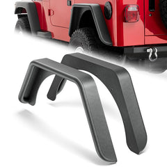 【Yzona】Stainless Steel Rear Fender Flares for 1987-1995 Jeep Wrangler YJ Car, Heavy-Duty Off-Road Mud Guards, Textured Black Powder Coated, Bolt-On Screw Fittings, Complete Accessories & Instructions Included (Assembly Required, Dependable Protection)