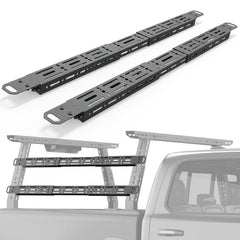EYOUHZ Heavy Duty 2-Piece Adjustable Truck Bed Rack Crossbars (47.76-65.31in) - Universal Fit, Drill-Free Install, Hardware Included, Carbon Steel Modular DIY Pickup Replacement, Durable Truck Accessories