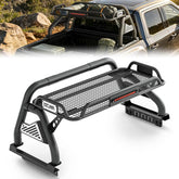 Yzona Adjustable Width Carbon Steel Sport Roll Bar - 56" to 59.8", 660lb Capacity, Corrosion Resistance, Built-In Cargo Basket, Brake Light, Automotive Rear Rack Accessory for Tacoma, Colorado, Canyon, Tundra, Frontier, Gladiator JT & Universal Truck Beds