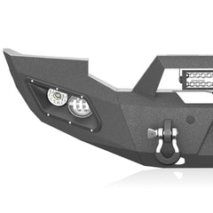 YZONA Full Width Front Bumper Compatible with F250-F450 2005-2007, 4x18W LED Light Bar, Winch Plate, Sensor Holes, 4.3t Load Rated Heavy D-Rings