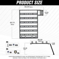 【YZONA】Roof Rack Hard Top Cargo Basket with Ladder & 4 LED Lights Compatible with Toyota 4Runner / Land Cruiser & Prado 4 Doors Hardtop, Rooftop Rack Carrier Luggage Storage Holder