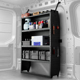 Heavy-Duty Drill-On Steel Van Storage Shelving Unit - 42in W x 60in H x 13in D, 900 LBS Capacity, Detachable Dividers, Adjustable Organizer Rack for Transit, Sprinter, Cargo Space Solution