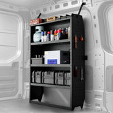 Heavy-Duty Drill-On Steel Van Storage Shelving Unit - 42in W x 60in H x 13in D, 900 LBS Capacity, Detachable Dividers, Adjustable Organizer Rack for Transit, Sprinter, Cargo Space Solution