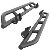 Crew Cab Running Boards - Heavy-Duty Carbon Steel Black Powder Coated Rock Slider Nerf Bars, Automotive Truck Accessories Compatible with 2009-2014 Ford F150 F-150 Super Crew Cab (4 Full Size Doors)
