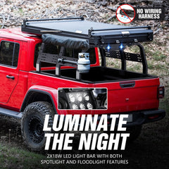 【YZONA】Adjustable 54-64" High Truck Cargo Bed Racks with 2 Led Lights Compatible with Frontier Tacoma Tundra Silverado 1500 Sierra 1500 Ram 1500 Titan Canyon Colorado JT Ford F-Series Ranger