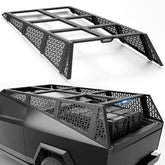 Cybertruck Bed Rack Roll Bar, Compatible with 2024–2025 Tesla Cybertruck Front+Middle+Rear Sections, Heavy Duty Cargo Rack with MOLLE Panels, Bolt-On, Powder Coated Black