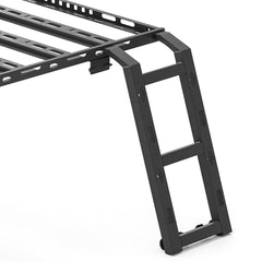 【YZONA】Roof Rack Hard Top Cargo Basket with Ladder & 4 LED Lights Compatible with Toyota 4Runner / Land Cruiser & Prado 4 Doors Hardtop, Rooftop Rack Carrier Luggage Storage Holder