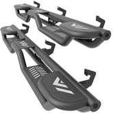 Running Boards Compatible with 2019-2026 Silverado/Sierra 1500 Double/Extended Cab | Fit 2020-2026 2500 3500 HD | Heavy Duty Three Raised Side Step Rails, Non-Slip Surface