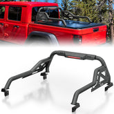 Yzona Adjustable Sport Roll Bar for Trucks, Carbon Steel with Built-in Cargo Basket & Brake Light, 54”-65” Fit, 660lbs Capacity, Compatible with Tacoma, Tundra, Frontier, Ridgeline, Titan, Gladiator JT, Colorado, Canyon & Universal Truck Beds