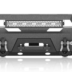 【YZONA】Full Width Front Bumper Compatible with Chevy C/K 1500 2500 1988-1998, 4x18W LED Lights, Heavy 4.3 Ton Rated Steel D-Rings, Wide Full Width Protective Bumper