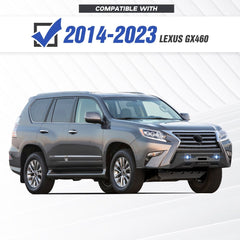 YZONA Steel Front Bumpers Compatible with 2014-2023 Lexus GX460, Winch Plate, 2 x LED Lights, License Plate Bracket, Black