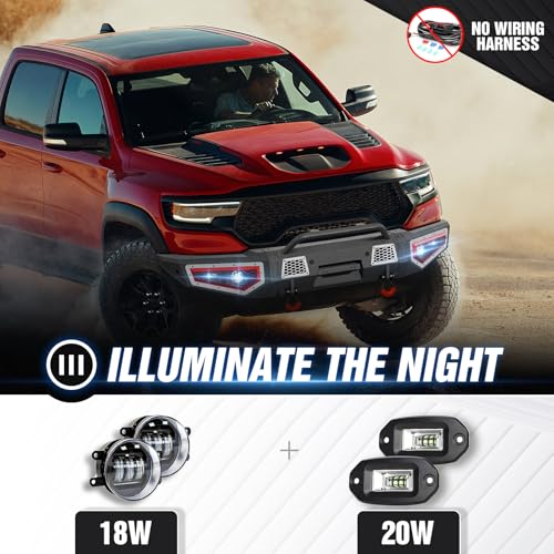 Steel Replacement Bumpers Compatible with 2021-2024 Dodge Ram 1500 TRX - Yzona