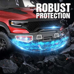 Steel Replacement Bumpers Compatible with 2021-2024 Dodge Ram 1500 TRX - Yzona