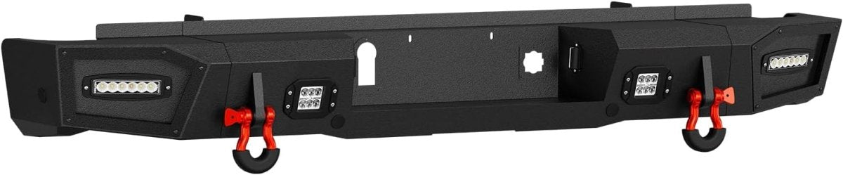 Pickup Off Road Powder Coated Bumpers for 2015-2019 GMC Sierra 2500 3500 HD with 9 x LED Lights | Yzona