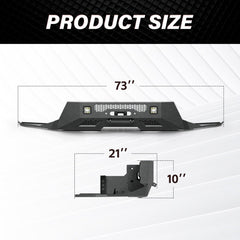 YZONA Steel Front Bumpers Compatible with 2014-2023 Lexus GX460, Winch Plate, 2 x LED Lights, License Plate Bracket, Black