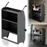 Heavy-Duty Steel Cargo Van Organizer Rack - Adjustable Rack, Cargo Org., Shelf, Detachable Divs., 42in W x 46.4in H x 13in D, 600 lbs Max Capacity, for Transit, Sprinter