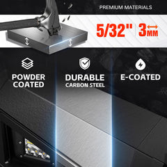 【Yzona】Bolt-On Off-Road Rear Bumper - Accessories for Your Car, Truck Exterior Accessory for Toyota Tundra 2000-2006 (Black), User-Installable, 2x18W LED Lights, Sensor Holes, Built-In Step, Carbon Steel D-Rings, Recovery Aid