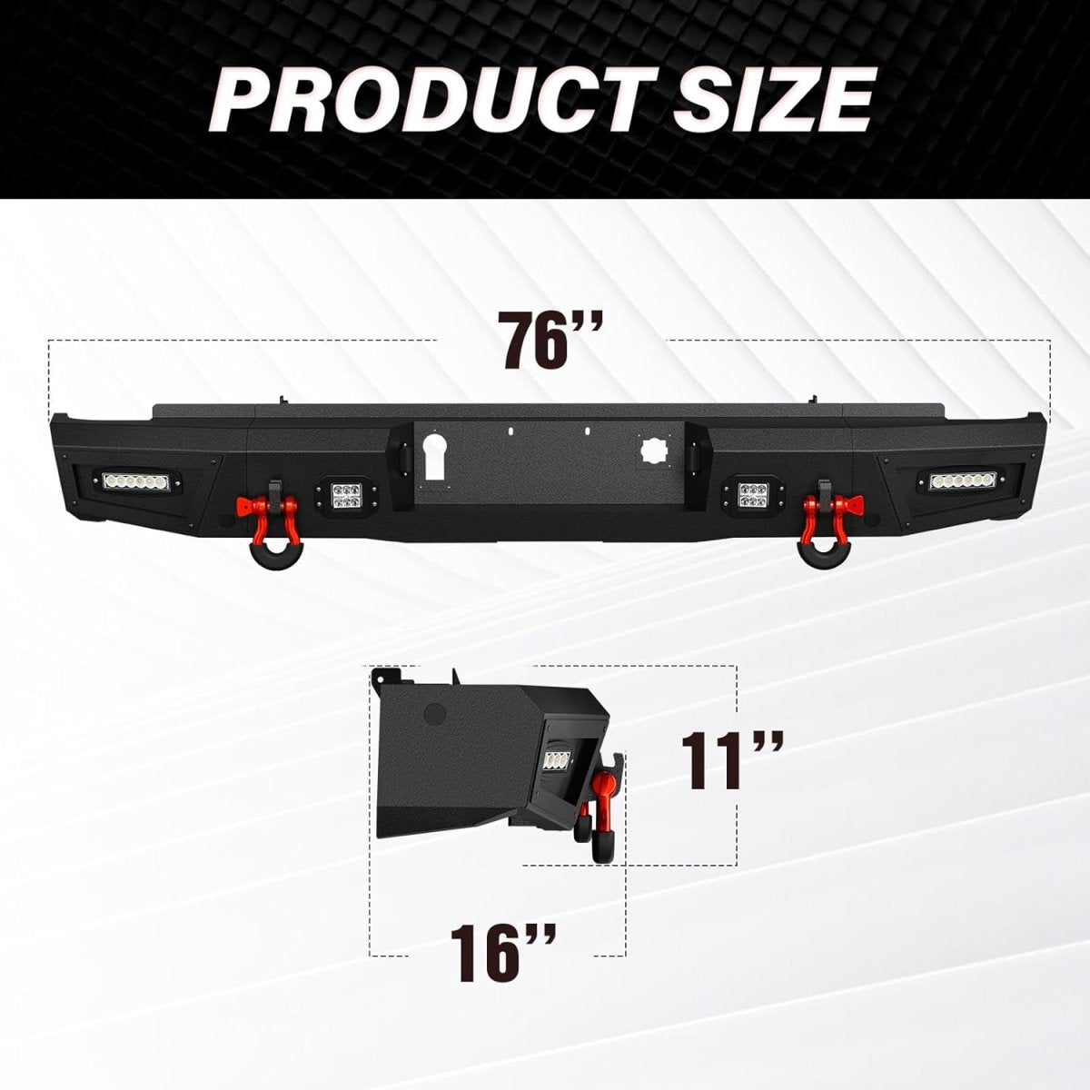 Heavy Duty Rear Truck Bumpers for 2014-2018 Chevy Silverado 1500 & GMC Sierra 1500 | Yzona
