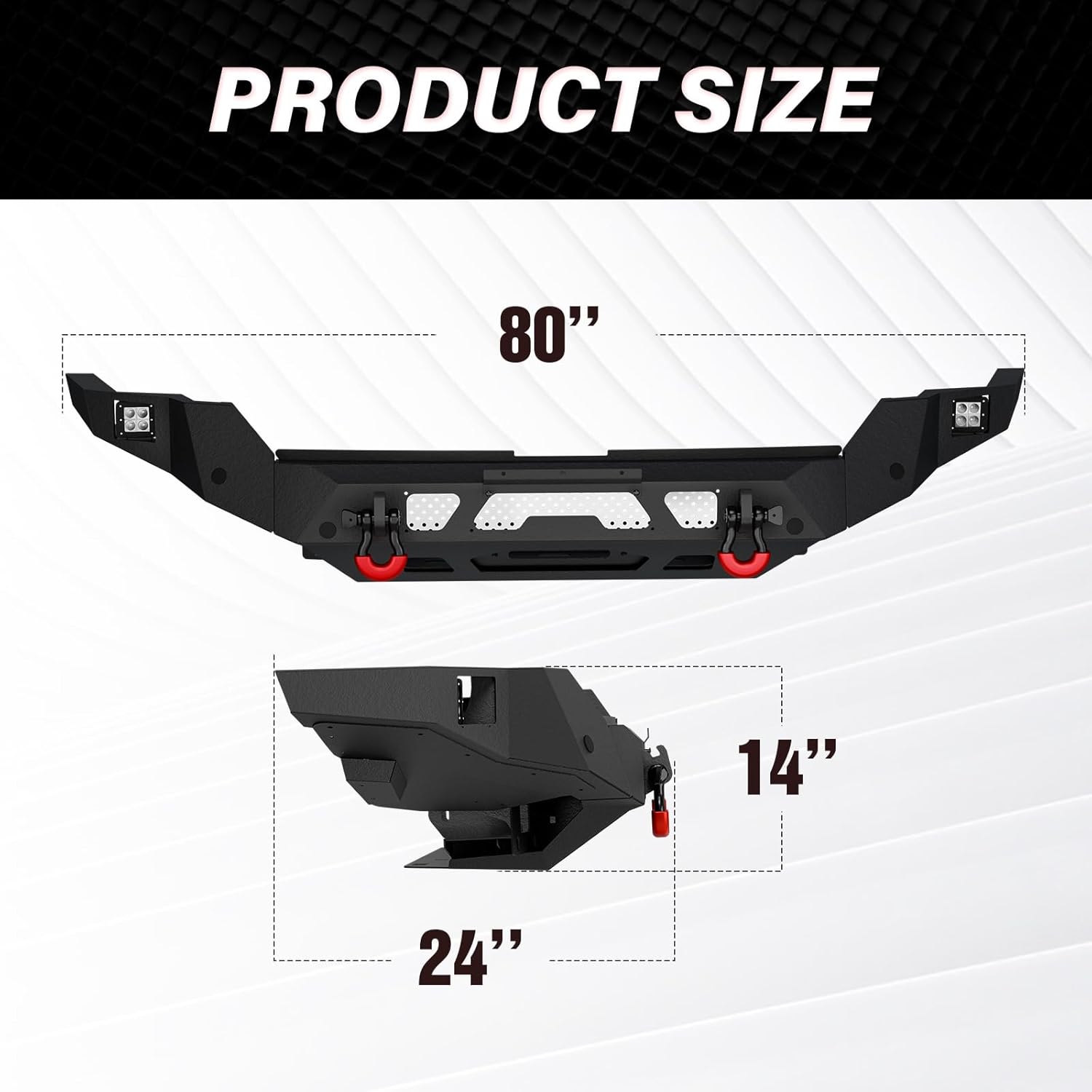 Offroad Front Bumpers Compatible with 2022-2024 Toyota Tundra with Winch Plate | Yzona