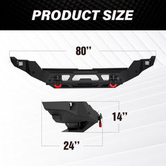 Offroad Front Bumpers Compatible with 2022-2024 Toyota Tundra with Winch Plate | Yzona