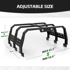 23" High Overland Pickup Roof Rack for Trucks for 2005-2023 Toyota Tacoma | Yzona
