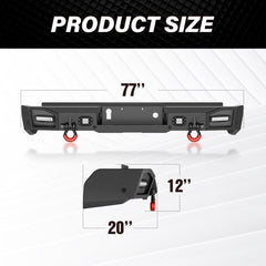 After Market Heavy Bumpers for Trucks Compatible with 20-23 Chevy Chevrolet Silverado 2500 3500 HD w/LED Lights | Yzona