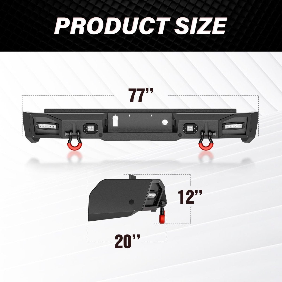 Rear Truck Bumpers Aftermarket Compatible with 2020-2023 Chevy Chevrolet Silverado & GMC Sierra 2500 3500 HD | Yzona
