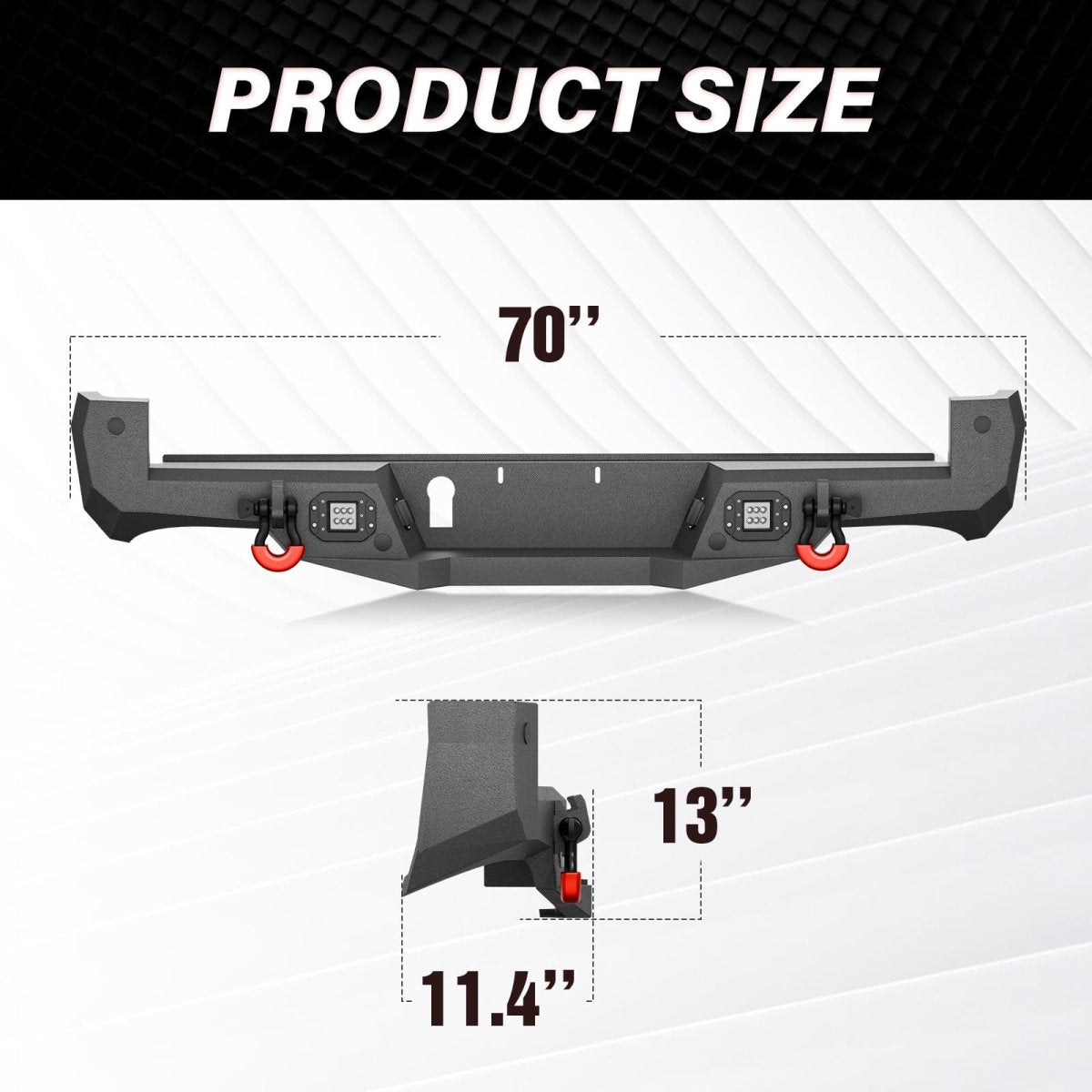 Replacement Truck Bumpers Compatible with 2016-2023 Toyota Tacoma - Yzona