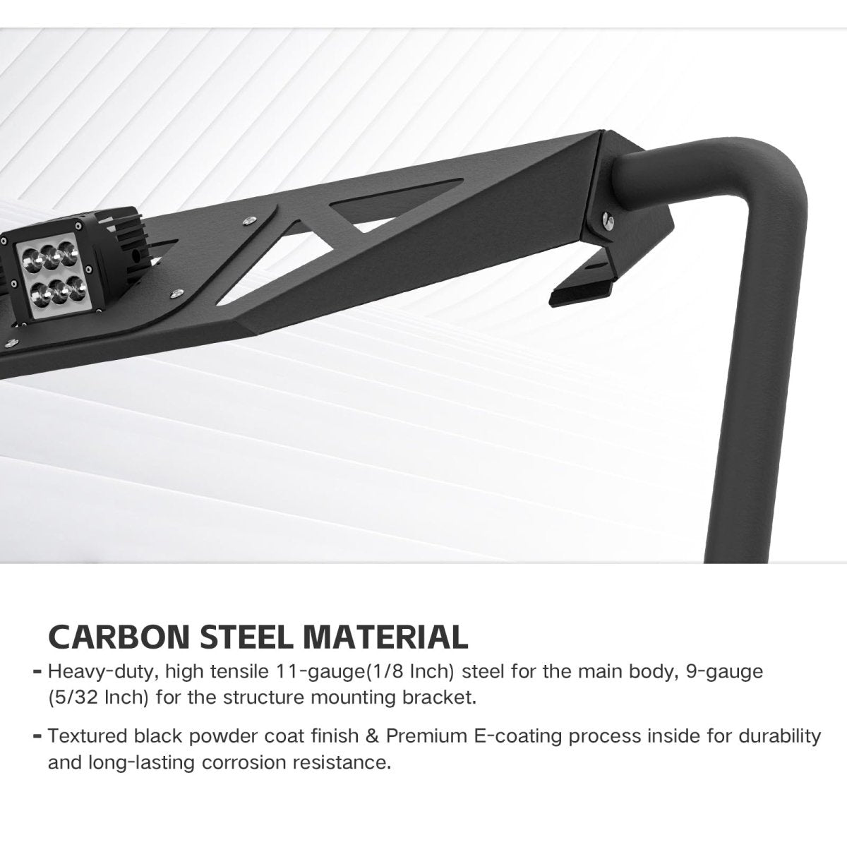 Yzona Madmax Windshield Frame Cover with 4 x LED Lights Compatible with 2021-2025 Ford Bronco