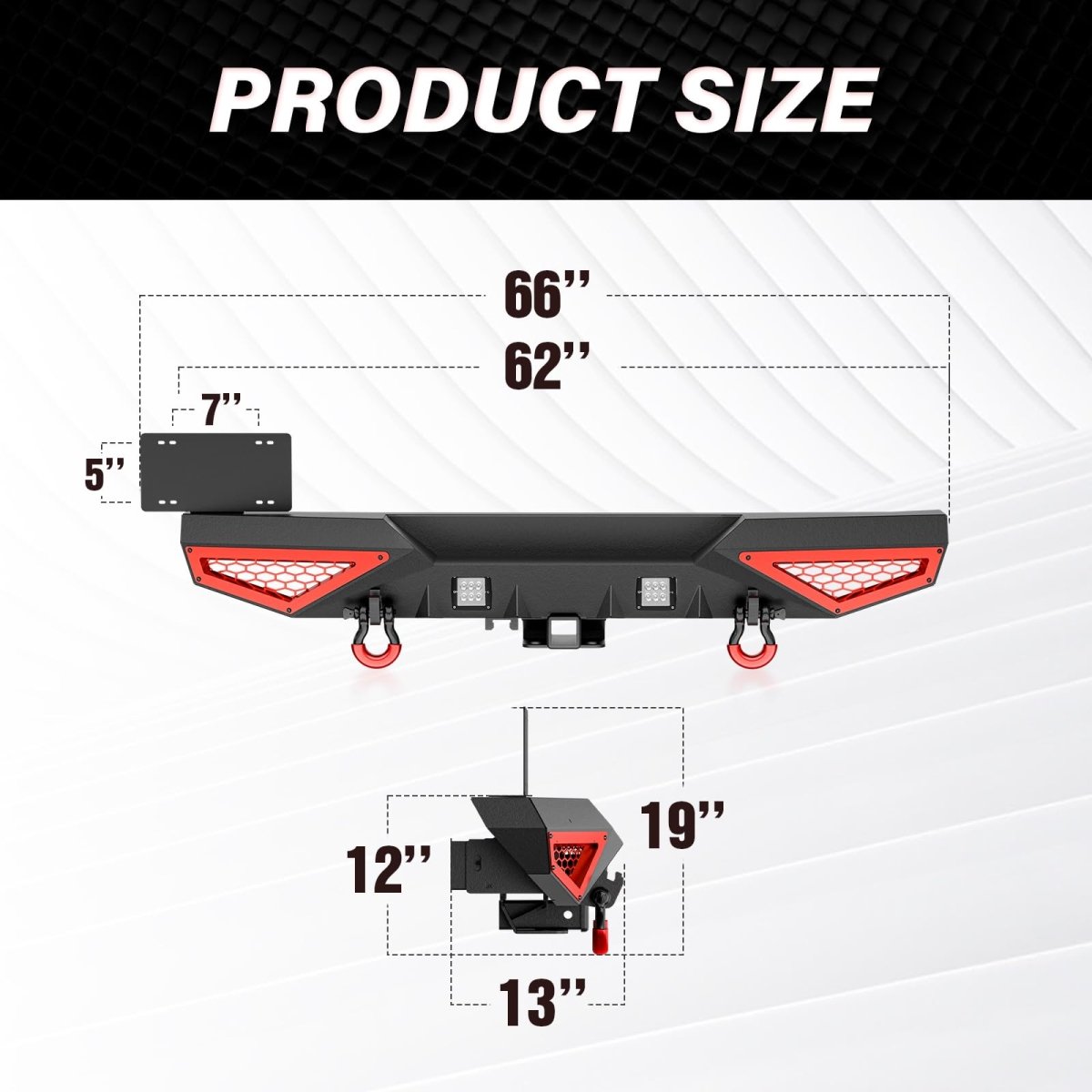 Aftermarket Steel Bumpers Compatible with 2007-2018 Jeep Wrangler JK JKU Unlimited - Yzona