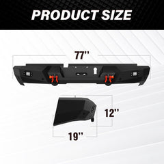 for Rear 2019 Ram 1500 Classic Bumpers Compatible with 09-18 Dodge Ram 1500 & 19-24 Ram 1500 Classic | Yzona