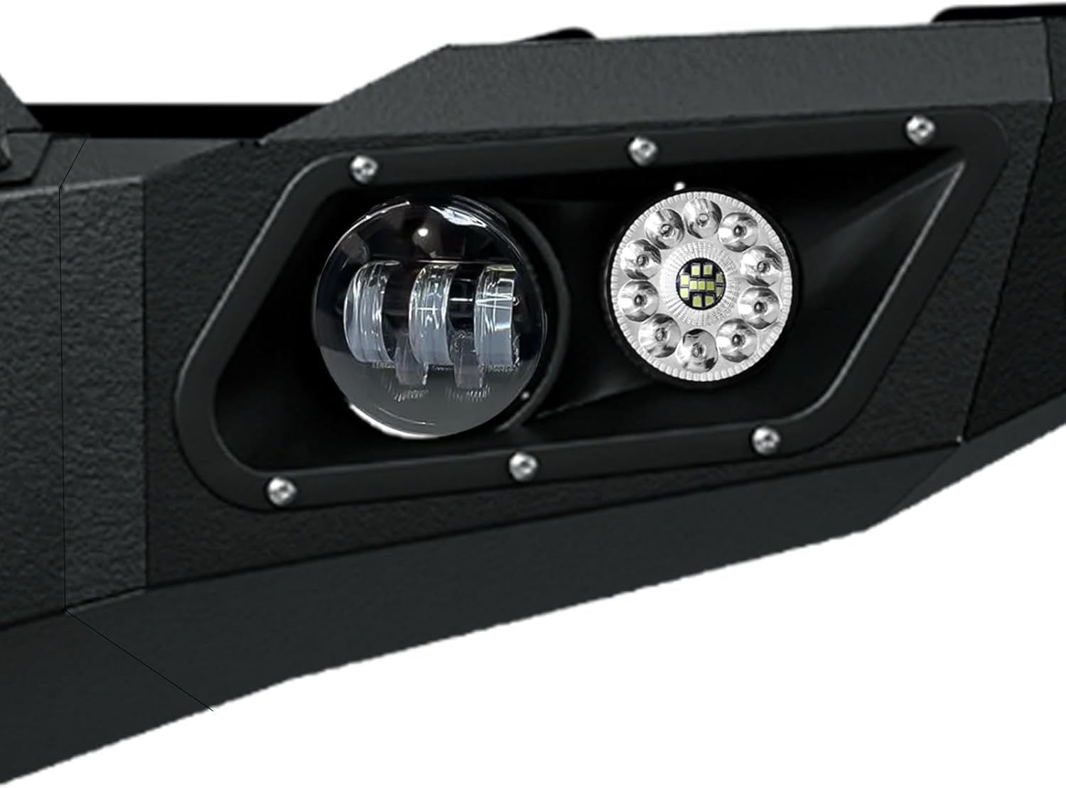 Pickup Truck Best Aftermarket Bumpers for 2014 2015 GMC Sierra 1500 Off-Road Bumper Equipped with 5 x LED Lights | Yzona