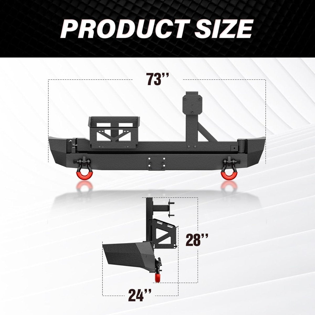 Off Road Rear Bumpers for Trucks Compatible with 2007-2014 Toyota FJ Cruiser with Spare off road bumpers | Yzona